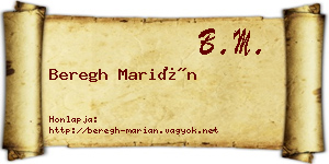 Beregh Marián névjegykártya